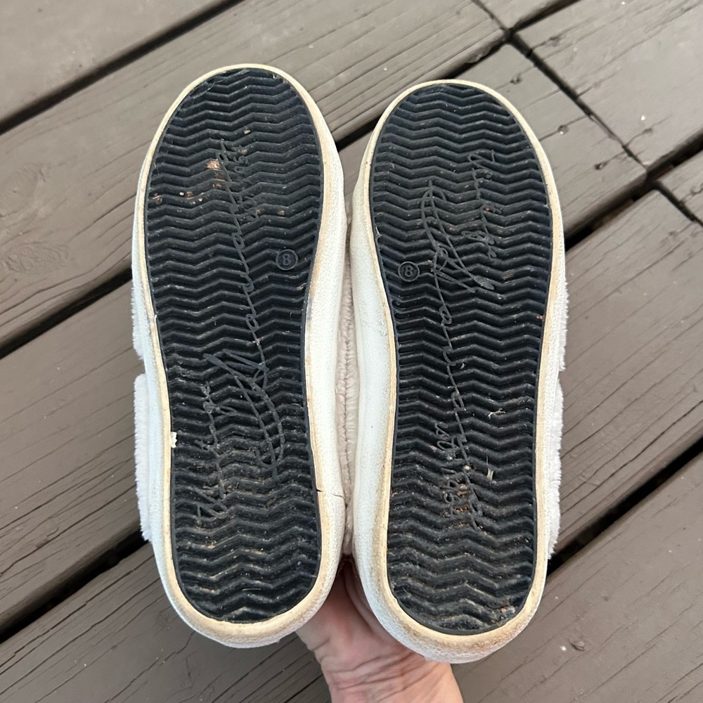 Vintage Havana Leather & Fuzzy Faux Fur “Wren” Ivory Cream Sneakers | Size 8 - Picture 8 of 14